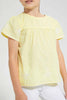 Redtag-Yellow-Embroidered-Blouse-Blouses-Girls-2 to 8 Years