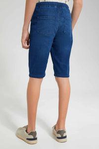 Redtag-Blue-Knit-Denim-Short-BSR-Shorts,-Category:Shorts,-Colour:Blue,-Filter:Senior-Boys-(9-to-14-Yrs),-New-In,-New-In-BSR-APL,-Non-Sale,-RMD-add,-S22C,-Section:Kidswear--