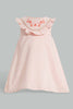 Redtag-Coral-Front-Embroidery-Sleeveless-Lurex-Dress-Dresses-Infant-Girls-3 to 24 Months