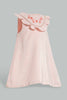 Redtag-Coral-Front-Embroidery-Sleeveless-Lurex-Dress-Dresses-Infant-Girls-3 to 24 Months