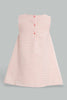 Redtag-Coral-Front-Embroidery-Sleeveless-Lurex-Dress-Dresses-Infant-Girls-3 to 24 Months
