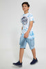 Redtag-Light-Wash-Cargo-Short-Denim-Shorts-Senior-Boys-9 to 14 Years