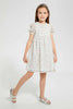 Redtag-Ivory-Printed-Dress-Dresses-Girls-2 to 8 Years