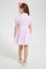 Redtag-Pink-Stripped-Shirt-Dress-Dresses-Girls-2 to 8 Years