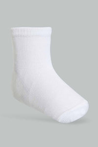 Redtag-White-Solid-Four-Pc-Pack-Full-Length-Socks-Full-Length-Socks-Infant-Girls-3 to 24 Months