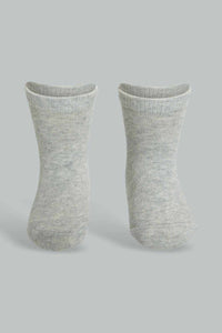 Redtag-Pale-Grey-Solid-Four-Pc-Pack-Ankle-Length-Socks-Ankle-Socks-Infant-Girls-3 to 24 Months