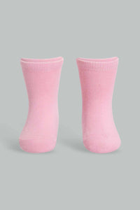 Redtag-Fuchsia-Solid-Four-Pc-Pack-Ankle-Length-Socks-Ankle-Socks-Infant-Girls-3 to 24 Months