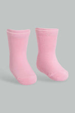 Load image into Gallery viewer, Redtag-Fuchsia-Solid-Four-Pc-Pack-Ankle-Length-Socks-Ankle-Socks-Infant-Girls-3 to 24 Months
