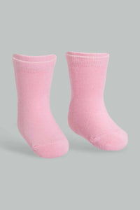 Redtag-Fuchsia-Solid-Four-Pc-Pack-Ankle-Length-Socks-Ankle-Socks-Infant-Girls-3 to 24 Months