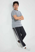 Load image into Gallery viewer, Redtag-Charcoal-Side-Tape-Trouser-Pants-Jogger-Fit-Senior-Boys-9 to 14 Years
