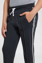 Load image into Gallery viewer, Redtag-Charcoal-Side-Tape-Trouser-Pants-Jogger-Fit-Senior-Boys-9 to 14 Years
