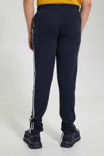 Load image into Gallery viewer, Redtag-Navy-Side-Tape-Trouser-Pants-Jogger-Fit-Senior-Boys-9 to 14 Years
