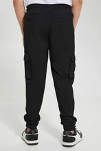 Load image into Gallery viewer, Redtag-Black-Cargo-Jogger-Trouser-Cargo-Pants-Senior-Boys-9 to 14 Years
