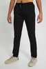 Redtag-Black-Pull-On-Trouser-Joggers-Senior-Boys-9 to 14 Years