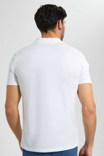 تنزيل الصورة على معرض الصور، Redtag-White-Polo-Shirt-With-Flat-Knit-Collar-&amp;-Cuff-Polo-Shirts-Men&#39;s-
