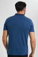 تنزيل الصورة على معرض الصور، Redtag-Blue-Polo-Shirt-With-Flat-Knit-Collar-&amp;-Cuff-Polo-Shirts-Men&#39;s-
