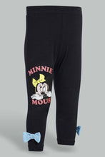 تنزيل الصورة على معرض الصور، Redtag-Black-Minnie-Print-Leggings-Leggings-Infant-Girls-3 to 24 Months
