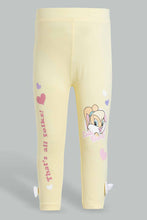 تنزيل الصورة على معرض الصور، Redtag-Yellow-Lola-Print-Legging-Leggings-Infant-Girls-3 to 24 Months
