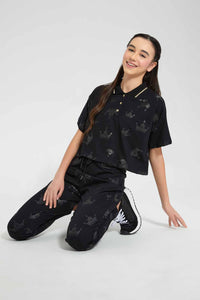 Redtag-Black-Printed-Track-Pant-Category:Joggers,-Colour:Black,-Deals:2-For-90,-Filter:Senior-Girls-(9-to-14-Yrs),-GSR-Joggers,-New-In,-New-In-GSR,-RMD-add,-S22C,-Section:Kidswear-Senior-Girls-9 to 14 Years