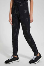 Load image into Gallery viewer, Redtag-Black-Printed-Track-Pant-Category:Joggers,-Colour:Black,-Deals:2-For-90,-Filter:Senior-Girls-(9-to-14-Yrs),-GSR-Joggers,-New-In,-New-In-GSR,-RMD-add,-S22C,-Section:Kidswear-Senior-Girls-9 to 14 Years
