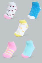 Load image into Gallery viewer, Redtag-Assorted-Striped/Printed-Ankle-Socks-(5-Pack)-Ankle-Socks-Women&#39;s-
