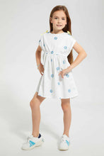 Load image into Gallery viewer, Redtag-White-Embroidered-Dress-Dresses-Girls-2 to 8 Years
