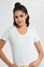 Load image into Gallery viewer, Redtag-Mint-V-Neck-T-Shirt-V-Neck-T-Shirts-Women&#39;s-
