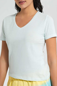 Redtag-Mint-V-Neck-T-Shirt-V-Neck-T-Shirts-Women's-