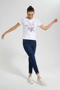 Redtag-White-Ready-To-Start-Print-T-Shirt-Category:T-Shirts,-Colour:White,-Filter:Women's-Clothing,-New-In,-New-In-Women,-Non-Sale,-S22D,-Section:Women,-TBL,-Women-T-Shirts-Women's-