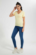 Load image into Gallery viewer, Redtag-Lemon-V-Neck-T-Shirt-V-Neck-T-Shirts-Women&#39;s-
