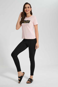 Redtag-Blush-Perfect-Embellished-T-Shirt-Category:T-Shirts,-Colour:Pink,-Filter:Women's-Clothing,-New-In,-New-In-Women,-Non-Sale,-S22D,-Section:Women,-TBL,-Women-T-Shirts-Women's-