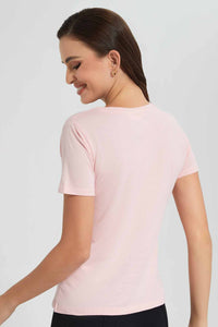 Redtag-Blush-Perfect-Embellished-T-Shirt-Category:T-Shirts,-Colour:Pink,-Filter:Women's-Clothing,-New-In,-New-In-Women,-Non-Sale,-S22D,-Section:Women,-TBL,-Women-T-Shirts-Women's-