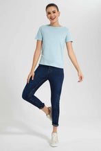 Load image into Gallery viewer, Redtag-Mint--Crew-Neck-T-Shirt-Category:T-Shirts,-Colour:Blue,-Filter:Women&#39;s-Clothing,-New-In,-New-In-Women,-Non-Sale,-S22D,-Section:Women,-TBL,-Women-T-Shirts-Women&#39;s-
