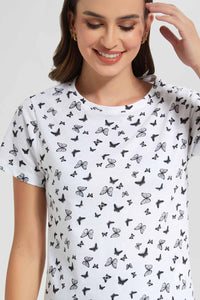 Redtag-Lemon-Butterfly-Allover-Print-T-Shirt-Category:T-Shirts,-Colour:Lemon,-Filter:Women's-Clothing,-New-In,-New-In-Women,-Non-Sale,-S22D,-Section:Women,-TBL,-Women-T-Shirts-Women's-
