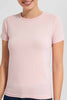 Redtag-Blush--Crew-Neck-T-Shirt-Category:T-Shirts,-Colour:Pink,-Filter:Women's-Clothing,-New-In,-New-In-Women,-Non-Sale,-S22D,-Section:Women,-TBL,-Women-T-Shirts-Women's-