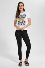 Load image into Gallery viewer, Redtag-White-La-Mode-Embellished-T-Shirt-Category:T-Shirts,-Colour:White,-Filter:Women&#39;s-Clothing,-New-In,-New-In-Women,-Non-Sale,-S22D,-Section:Women,-TBL,-Women-T-Shirts-Women&#39;s-
