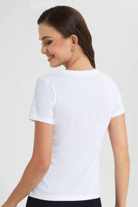Redtag-White-La-Mode-Embellished-T-Shirt-Category:T-Shirts,-Colour:White,-Filter:Women's-Clothing,-New-In,-New-In-Women,-Non-Sale,-S22D,-Section:Women,-TBL,-Women-T-Shirts-Women's-