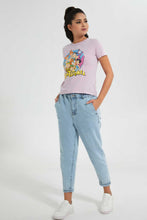 تنزيل الصورة على معرض الصور، Redtag-Pink-Flintstone-Printed-T-Shirt-Graphic-T-Shirts-Women&#39;s-
