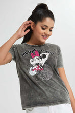 تنزيل الصورة على معرض الصور، Redtag-Acid-Wash-Minnie-Mouse-Printed-T-Shirt-Graphic-T-Shirts-Women&#39;s-
