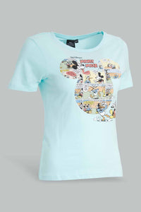 Redtag-Blue-Mickey-Mouse-Print-T-Shirt-Character-T-Shirts-Women's-