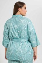 Load image into Gallery viewer, Redtag-Mint-Printed-Collared-Belted-Tunic-Blouses-Women&#39;s-
