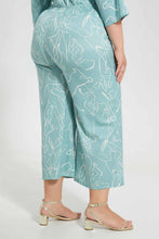 Load image into Gallery viewer, Redtag-Mint-Printed-Elasticated-Waist-Wide-Leg-Trouser-Culottes-Women&#39;s-
