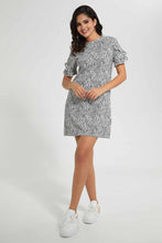 Load image into Gallery viewer, Redtag-Assorted-Printed-Ruffled-Sleeve-T-Shirt-Dress-Dresses-Women&#39;s-
