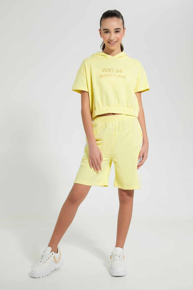 Redtag-Yellow-Active-Jogging-Suit-(Short)-Jog-Sets--