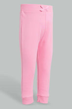 تنزيل الصورة على معرض الصور، Redtag-Assorted-Dark-Pink-&amp;-White-Solid-2Pcs-Pack-Active-Pant-Joggers-Infant-Girls-3 to 24 Months
