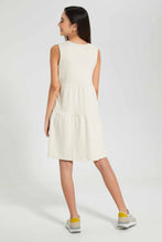 تنزيل الصورة على معرض الصور، Redtag-Biege-Tiered-Knitted-Dress-Dresses-Senior-Girls-9 to 14 Years
