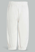 تنزيل الصورة على معرض الصور، Redtag-White-Front-Bow-Casual-Trouser-Trousers-Infant-Girls-3 to 24 Months
