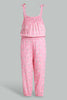 Redtag-Coral-Aop-Strappy-Jumpsuit-Category:Jumpsuits,-Colour:Orange,-Filter:Infant-Girls-(3-to-24-Mths),-Infant-Girls-Jumpsuits,-New-In,-New-In-ING,-Non-Sale,-RMD-add,-S22C,-Section:Kidswear-Infant-Girls-3 to 24 Months