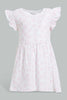 Redtag-White-Printed-/-Solid-Fuchsia-2Pc-Pack-Knit-Dress-Dresses-Infant-Girls-3 to 24 Months
