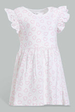 Load image into Gallery viewer, Redtag-White-Printed-/-Solid-Fuchsia-2Pc-Pack-Knit-Dress-Dresses-Infant-Girls-3 to 24 Months
